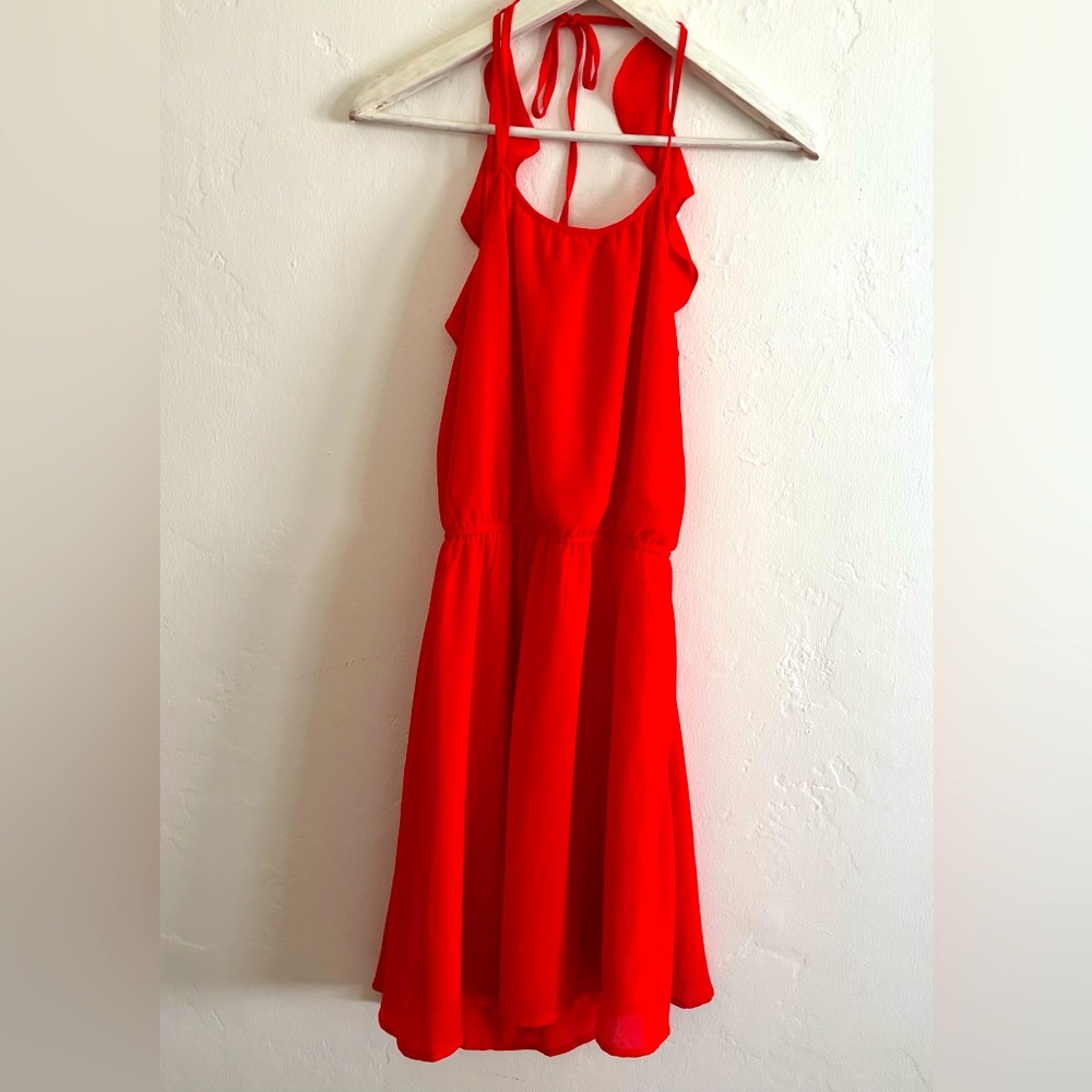 Papaya Vibrant Red Backless Dress